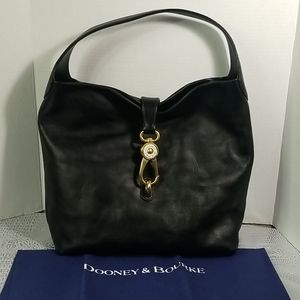 DOONEY & BOURKE LARGE FLORENTINE LOGO LOCK SHOULDER BAG PURSE